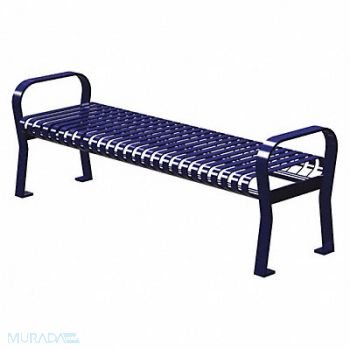 THOMAS STEELE Outdoor Bench 71 in L 20 in W Blue, 45MK20