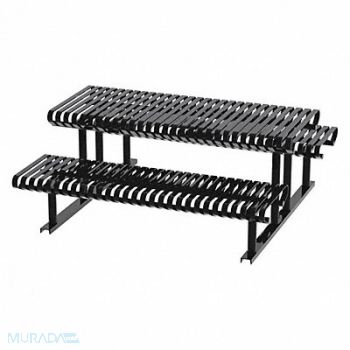 THOMAS STEELE Picnic Table Black 71-1/2in.D 77-1/2in.W, 45MK21