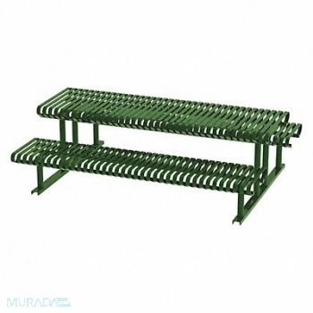 THOMAS STEELE Picnic Table Green 94 in D 77-1/2 in W, 45MK25