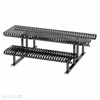 THOMAS STEELE Picnic Table Black 94 in D 77-1/2 in W, 45MK27