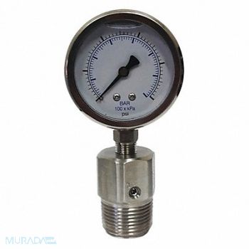 KODIAK K4225 Pressure Gauge 1 in MNPT 0 to 1000 psi, 45MU13