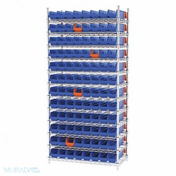 AKRO-MILS K6935 Bin Shlvng 18x74x36in Blue Orange, 45MV95