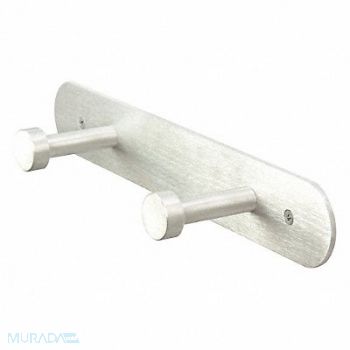 GRAINGER APPROVED Coat Rack Silver 2-3/4 in D 12 in W, 45NG72