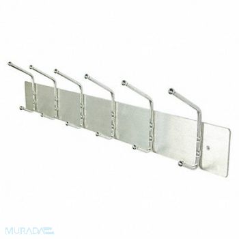 GRAINGER APPROVED Coat Rack Silver 3-3/4 D 36 W, 45NG76