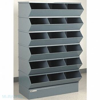 STACKBIN J4612 Sectional Bin Unit 18 Gray 59-1/4 in H, 45NH74