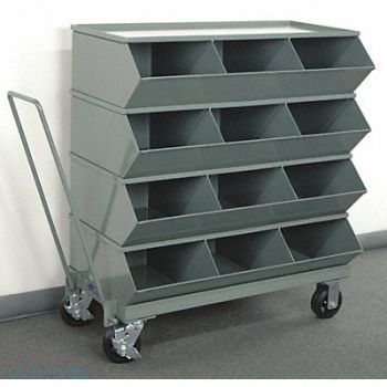 STACKBIN J4621 Sectional Bin Unit 12 Gray 40-7/8 in H, 45NH92