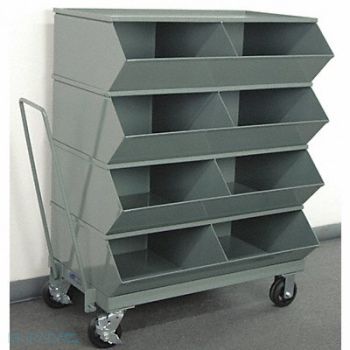 STACKBIN J4625 Sectional Bin Unit 8 Gray 48-1/4 in H, 45NJ01
