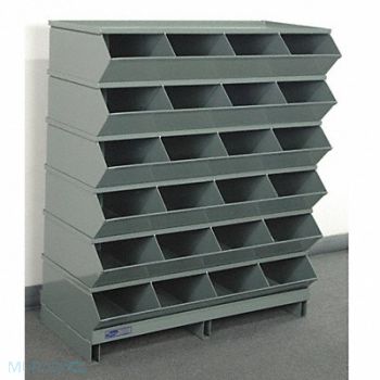 STACKBIN J4633 Sectional Bin Unit 24 Gray 44 in H, 45NJ17