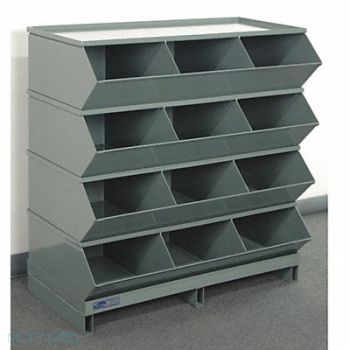 STACKBIN J4636 Sectional Bin Unit 12 Gray 38 in H, 45NJ23