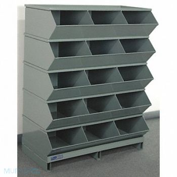 STACKBIN J4637 Sectional Bin Unit 15 Gray 46-7/8 in H, 45NJ25