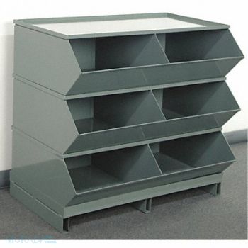 STACKBIN J4639 Sectional Bin Unit 6 Gray 35-1/8 in H, 45NJ29