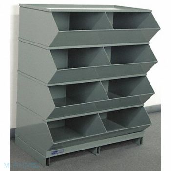 STACKBIN J4640 Sectional Bin Unit 8 Gray 46 in H, 45NJ31
