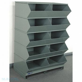 STACKBIN J4641 Sectional Bin Unit 10 Gray 50 in H, 45NJ33