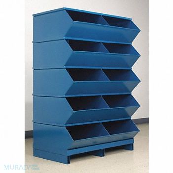 STACKBIN J4641 Sectional Bin Unit 10 Blue 50 in H, 45NJ34