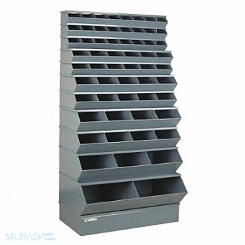STACKBIN Sectional Bin Unit 59 Gray 76 in H, 45NJ37