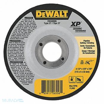 DEWALT Cut-Off Wheel 13300 rpm 4-1/2 dia., 45NK10