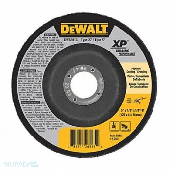 DEWALT Cut-Off Wheel 12200 rpm 5 Dia Type 27, 45NK17
