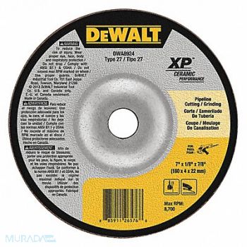 DEWALT Cut-Off Wheel 8700 rpm 7 Dia Type 27, 45NK28