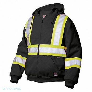 TOUGH DUCK Hi-Vis Sweatshirt Black XS, 45NM81