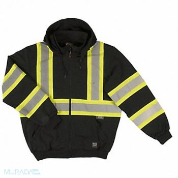 TOUGH DUCK Hi-Vis Sweatshirt Black 5XL, 45NM89