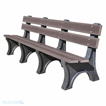 ULTRASITE Outdoor Bench 96 in L 10 in Gry Rcycld, 45NR01