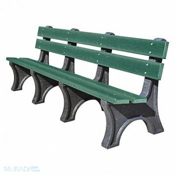 ULTRASITE Outdoor Bench 96 in L 48 in H Green, 45NR03