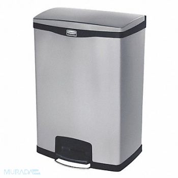 RUBBERMAID COMMERCIAL PRODUCTS Trash Can Rectangular 24 gal Silver, 45NY45