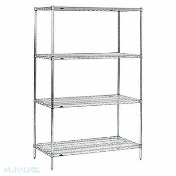 METRO Wire Shlv Unit Cap 500 lb 24inx74inx48in, 45RK88