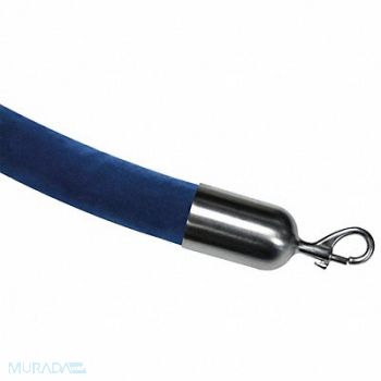 LAWRENCE METAL Barrier Rope Velour Blue 6 ft L, 45RL83