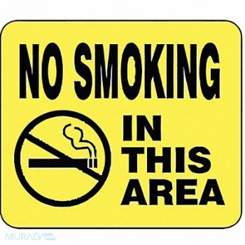 TENSABARRIER Acrylic Sign No Smoking In This Area, 45RL88