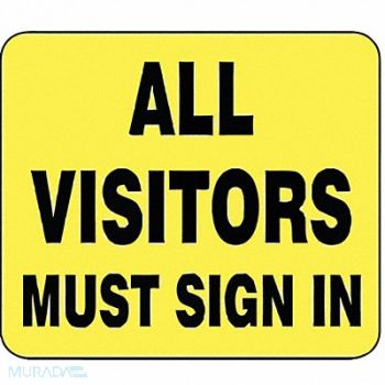 TENSABARRIER Acrylic Sign All Visitors Must Sign In, 45RL90