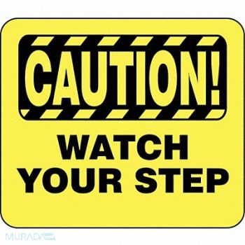 TENSABARRIER Acrylic Sign Caution Watch Your Step, 45RL95