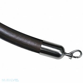 LAWRENCE METAL Barrier Rope Naugahyde Black 6 ft L, 45RM01