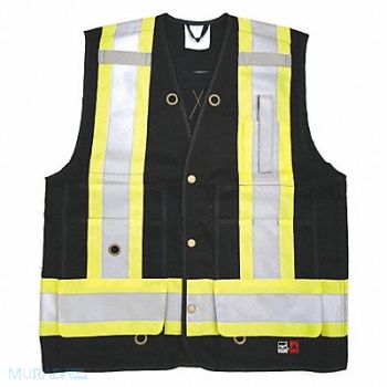 VIKING Safety Vest Black 2XL 29-1/2 L Class 1, 517M95