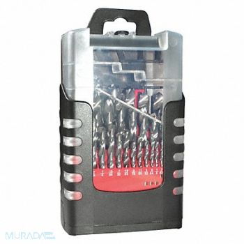 GRAINGER APPROVED Straight Flute Drill Set 21pc Carbide, 45YJ62