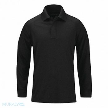 PROPPER Performance Long Sleeve Polo 2XL Black, 45YM07