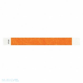 IDENTIPLUS ID Wristband Adhesive Orange 1in W PK500, 45YN47