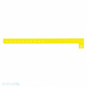 IDENTIPLUS ID Wristband Yellow 5/8 in W PK500, 45YN71