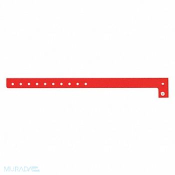 IDENTIPLUS ID Wristband L-Shaped Red 5/8 in W PK500, 45YN72