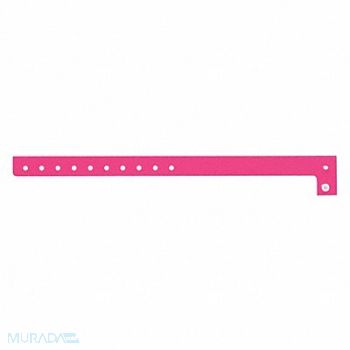 IDENTIPLUS ID Wristband Plastic L-Shaped Pink PK500, 45YN75