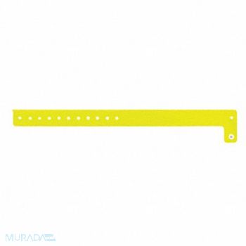 IDENTIPLUS ID Wristband Vinyl L-Shaped Yellow PK500, 45YN90