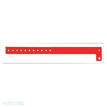 IDENTIPLUS ID Wristband Vinyl L-Shaped Red PK500, 45YN91