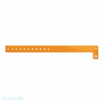 IDENTIPLUS ID Wristband Vinyl L-Shaped Orange PK500, 45YN93