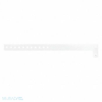 IDENTIPLUS ID Wristband Vinyl L-Shaped White PK500, 45YN96