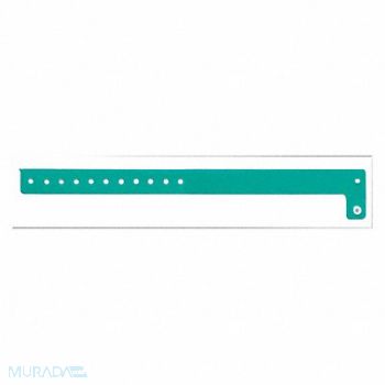 IDENTIPLUS ID Wristband Vinyl L-Shaped Teal PK500, 45YN97