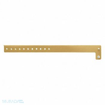 IDENTIPLUS ID Wristband Vinyl L-Shaped Gold PK500, 45YP02