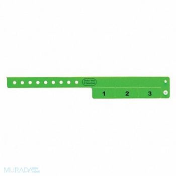 IDENTIPLUS ID Wristband Vinyl Cash Tag Green PK500, 45YP03
