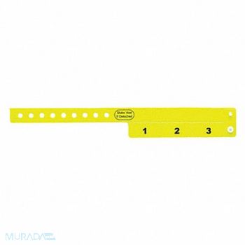 IDENTIPLUS ID Wristband Vinyl Cash Tag Yellow PK500, 45YP04