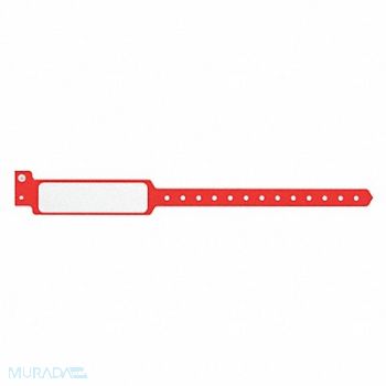 IDENTIPLUS ID Wristband Plastic Wide Red PK500, 45YP23
