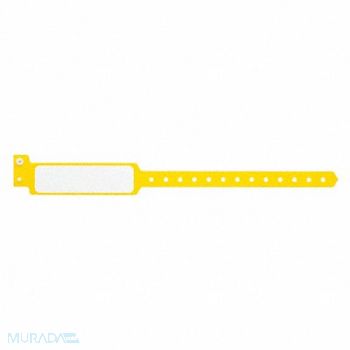 IDENTIPLUS ID Wristband Plastic Wide Yellow PK500, 45YP25